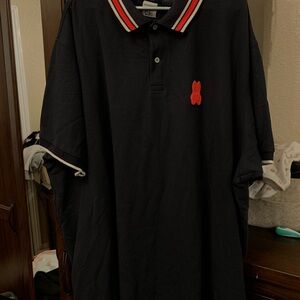 Psycho Bunny Black Polo with Red Accents